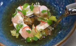 Get The Kettle On fish course with Dover sole and mushrooms by Kim Ratcharoen on the Great Briti ...