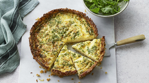 Nadiya Hussain's sweet potato rosti quiche with cheese and chive on ...